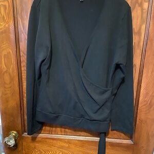 BCBGMaxAzria Black V-Neck wrap  Sweater